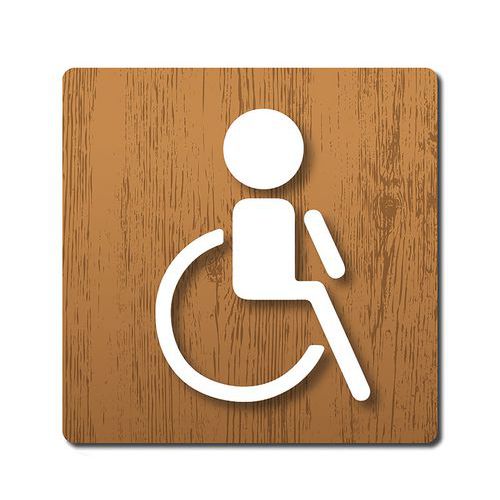 Placa de puerta de madera - Lavabos para discapacitados - Novap