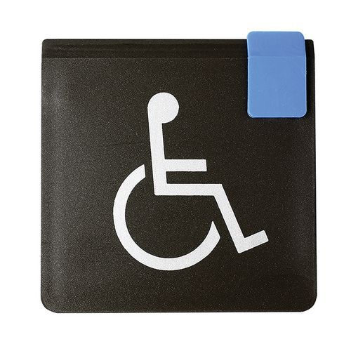 Placa de puerta - Lavabo para discapacitados - negro - Novap