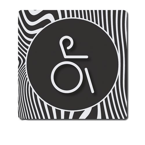Placa de puerta de plexiglás de diseño - Lavabos para discapacitados - Novap