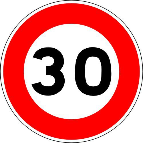 Panel de señalización B14_30 Limitación de velocidad 30 km/h - Lacroix