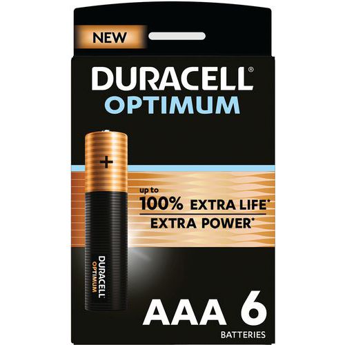 Pila alcalina Optimum AAA - 6 unidades - Duracell