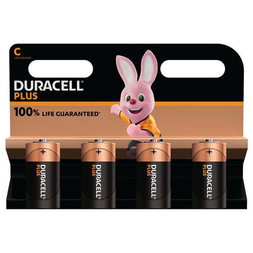 Pila alcalina C Plus 100 % - 2 o 4 unidades - Duracell
