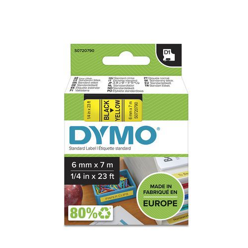 Cassette de cinta Dymo D1 - Anchura 6 mm