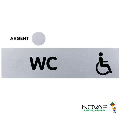 Placa de puerta plexiglás - Lavabo para discapacitados - Oro/plata - Novap