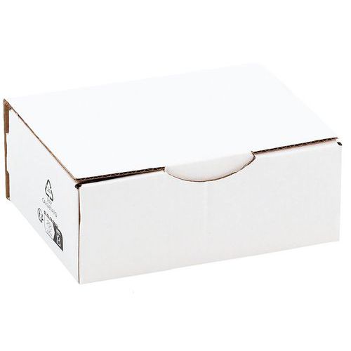 Caja para envíos de cartón kraft multiusos - Con lengüeta - Blanca