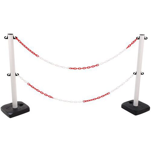 Poste de doble cadena sobre base - Kit 2 postes - Manutan Expert
