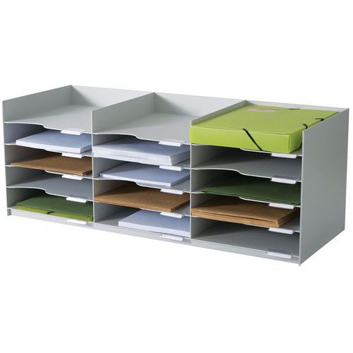 Clasific. casillero horizontal - Gris - Paperflow