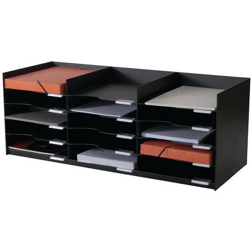 Clasific. casillero horizontal - Negro - Paperflow