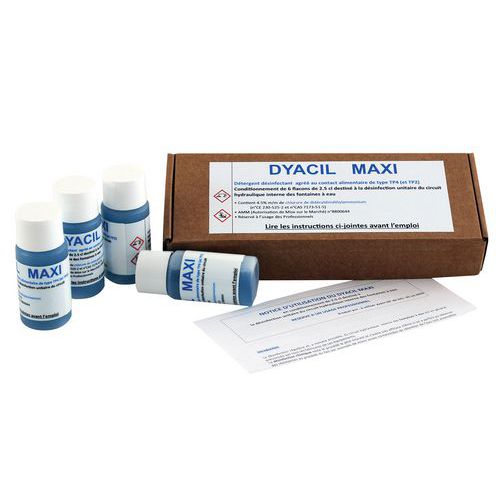 Caja de 6 minidosis para kit de desinfección fuentes de agua