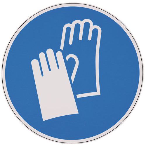Señal de obligación - Guantes de protección obligatorios - Aluminio
