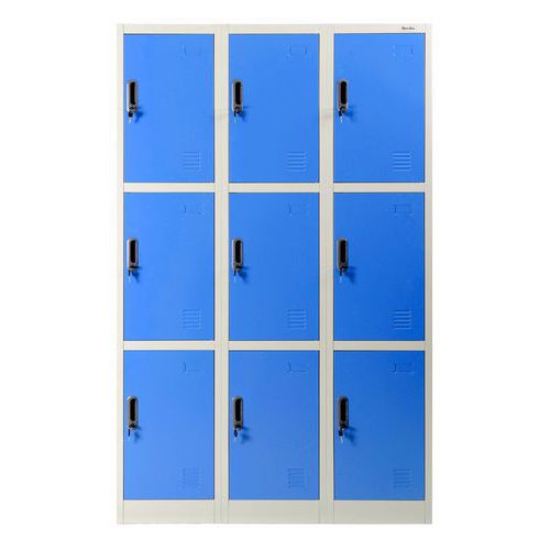 Taquilla metal 9 casill. azul - Sobre base - Manutan Expert Taquilla metal 9 casill. azul - Sobre base - Manutan Expert