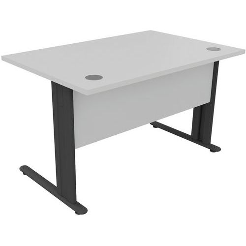 Mesa de oficina rectangular - Gris claro - Manutan Expert