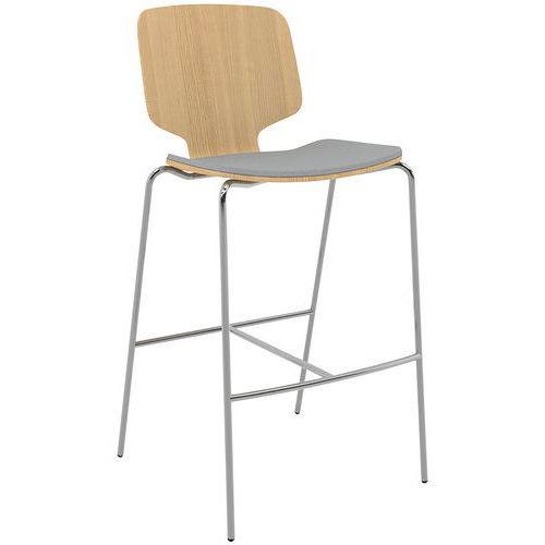 Taburete Code con patas cromadas