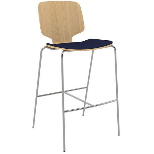 Taburete Code con patas cromadas