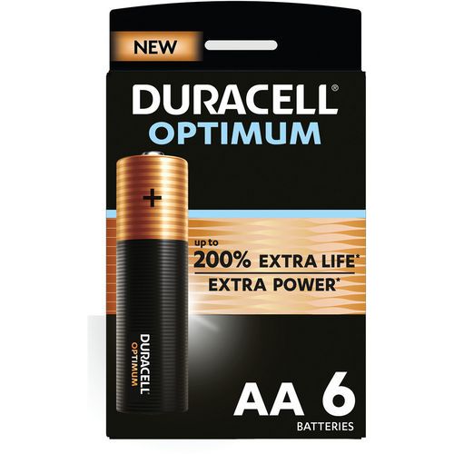 Pila alcalina Optimum AA - 4 - 6 u 8 unidades - Duracell