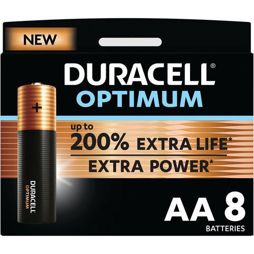 Pila alcalina Optimum AA - 8 unidades - Duracell