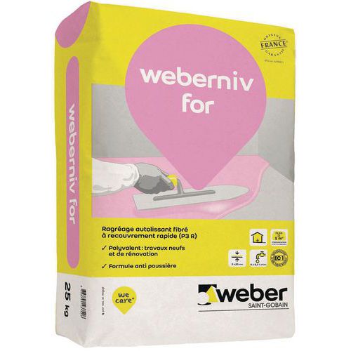 Compuesto de nivelación con fibra versátil - Weberniv for - 25 kg