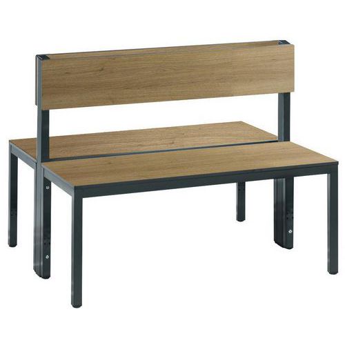 Banco de madera de doble cara con respaldo Basic Plus - con y sin rejilla - CP