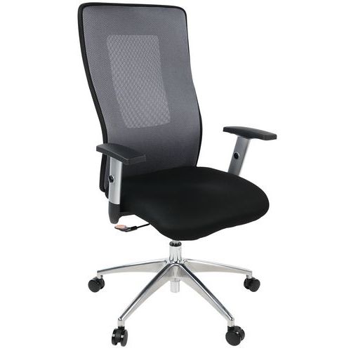 Silla de oficina Penelope con respaldo alto - Base gris - Manutan Expert Silla de oficina Penelope con respaldo alto - Base gris - Manutan Expert