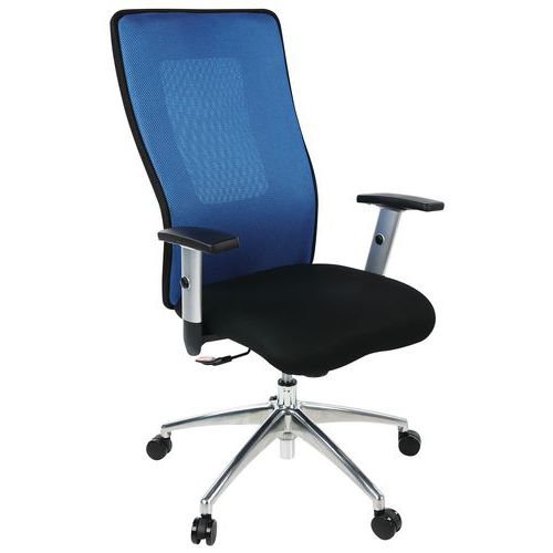 Silla de oficina Penelope con respaldo alto - Base gris - Manutan Expert