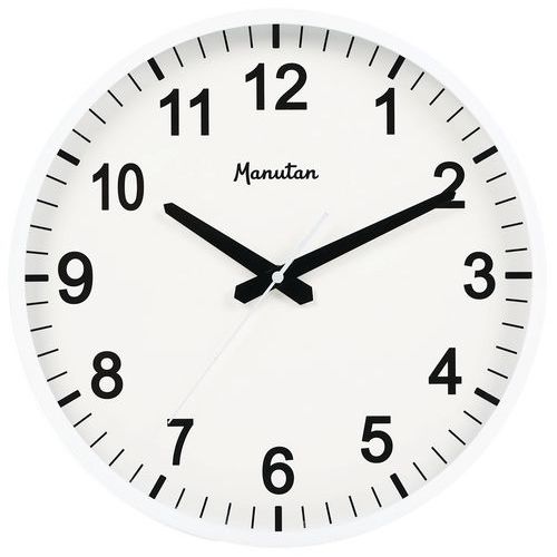 Reloj de pared analógico de cuarzo de 33 cm de diámetro - Manutan Expert