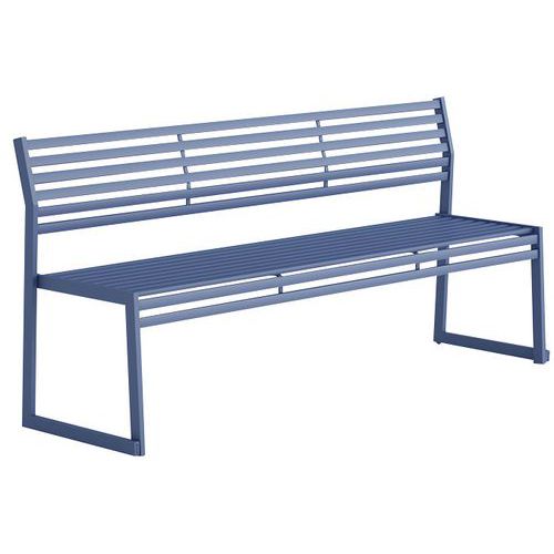 Banco con respaldo de acero galvanizado - 180 cm - Urbantime
