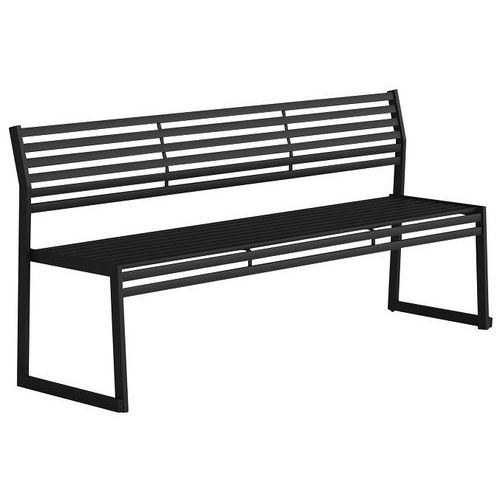 Banco con respaldo de acero galvanizado - 180 cm - Urbantime