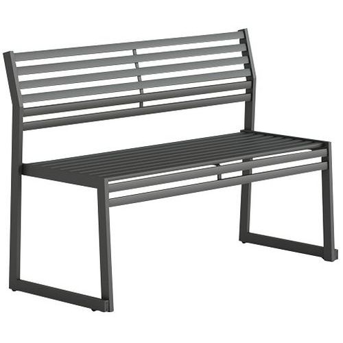 Banco con respaldo de acero galvanizado - 120 cm - Urbantime