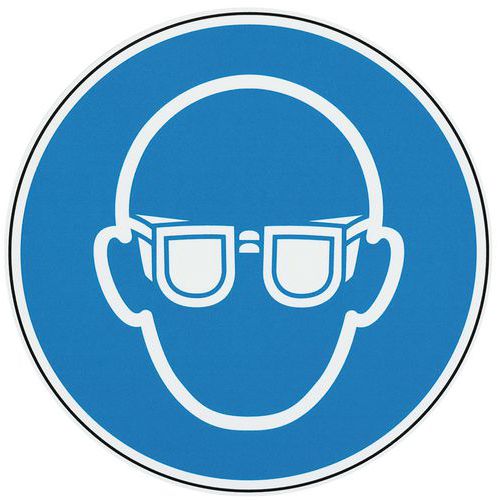 Señal de obligación - Gafas de protección obligatorias - Aluminio