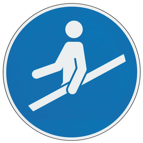 Señal de obligación - Utilizar el pasamanos - Aluminio
