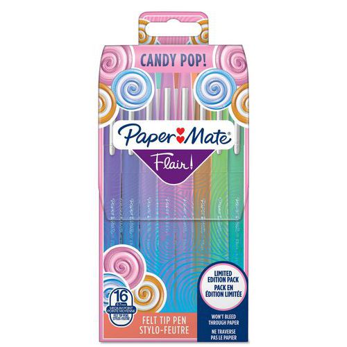 Rotulador Paper Mate Flair Candy Pop surtido, lote de 16 - Papermate