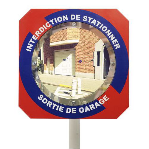 Espejo de tráfico - Prohibido aparcar - Plexi+ - Kaptorama Espejo de tráfico - Prohibido aparcar - Plexi+ - Kaptorama
