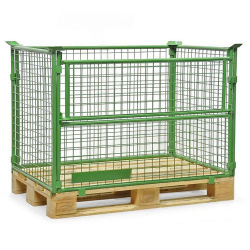 Realce para palé apilable verde - 1/2 lado abatible - Manutan Expert