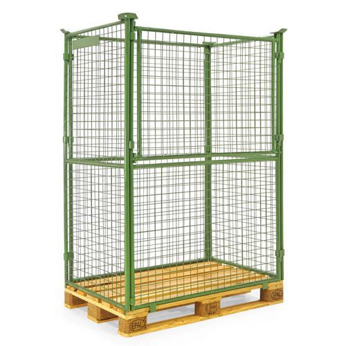 Realce para palé apilable verde - 1/2 lado abatible - Manutan Expert