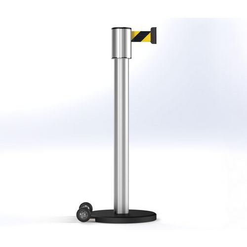 Poste Storetrac anodizado con cinta de 6 m, con ruedas - Beltrac