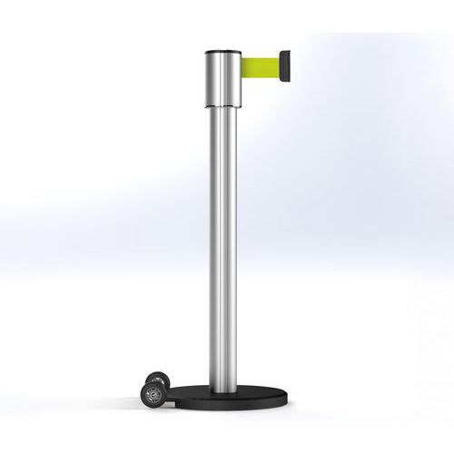 Poste Storetrac anodizado con cinta de 6 m, con ruedas - Beltrac