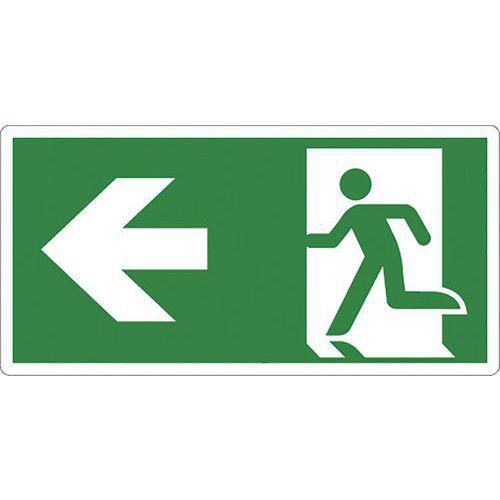 Señal - Salida de emergencia con flecha a la izquierda - PVC - Manutan Expert Señal - Salida de emergencia con flecha a la izquierda - PVC - Manutan Expert