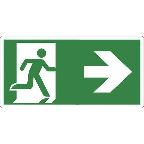 Señal - Salida de emergencia con flecha a la derecha - PVC - Manutan Expert Señal - Salida de emergencia con flecha a la derecha - PVC - Manutan Expert