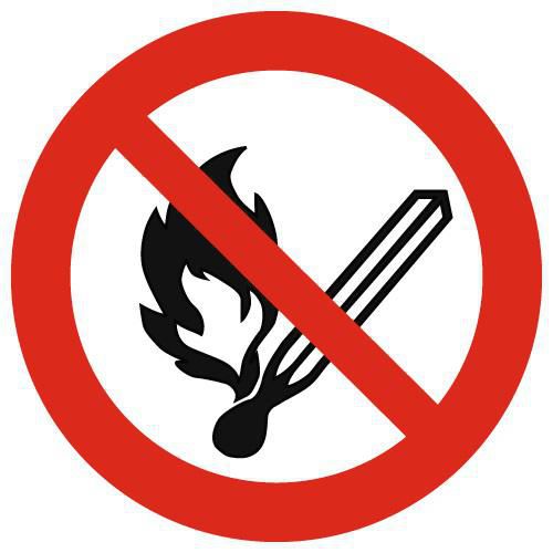 Señal de prohibición - Prohibido encender fuego - PVC - Manutan Expert