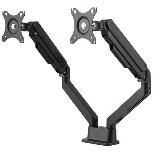 Brazo articulado y ergonómico negro para pantalla doble - Manutan Expert Brazo articulado y ergonómico negro para pantalla doble - Manutan Expert