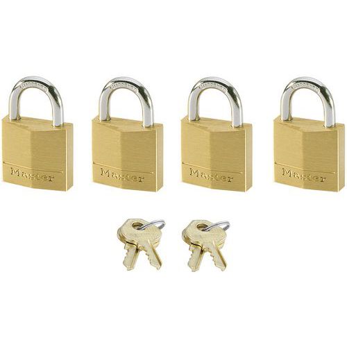 Candado de llave de latón macizo - Juego de 4 - Master Lock