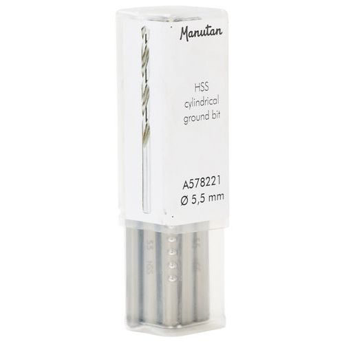 Broca cilíndrica amolada HSS - Ø 1 a 13 mm - Manutan Expert