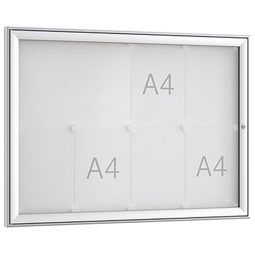 Vitrina para anuncios FSK con puerta batiente - De pared - Aluminio - WSM