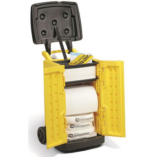 Carro de absorbentes para hidrocarburos - 75,5 L - Pig