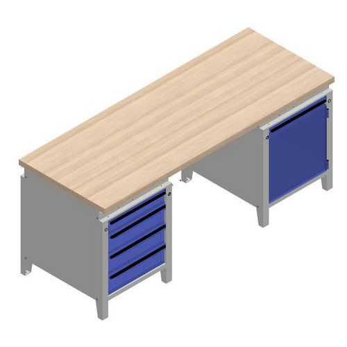 Banco de trabajo con cajonera - Laminado - Manutan Expert Banco de trabajo con cajonera - Laminado - Manutan Expert