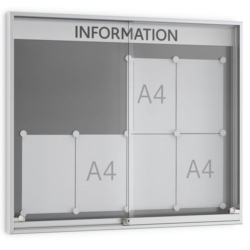Vitrina para anuncios SN con puerta corredera - De pared - Aluminio - WSM