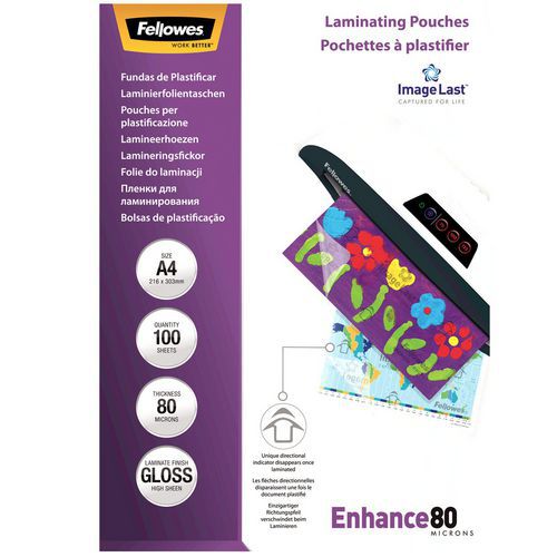 Funda de plastificación Image Last A4 - 80 µ - Fellowes
