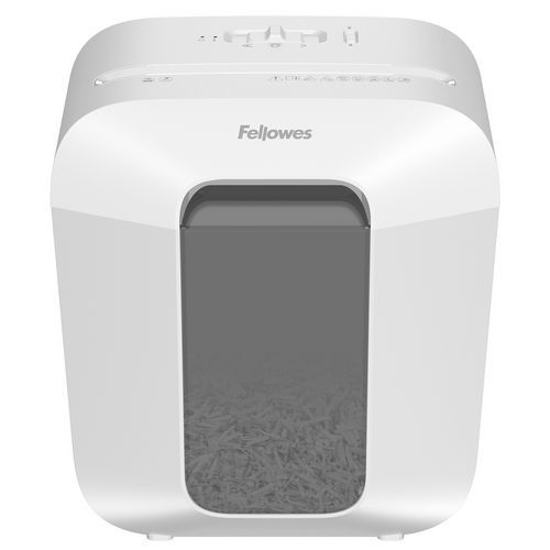 Destructora LX25 blanca con corte cruzado P4 6 hojas - 11,5 L - Fellowes