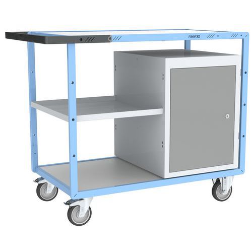 Carro auxiliar-banco de trabajo con medio estante de chapa, 250 kg - FIMM