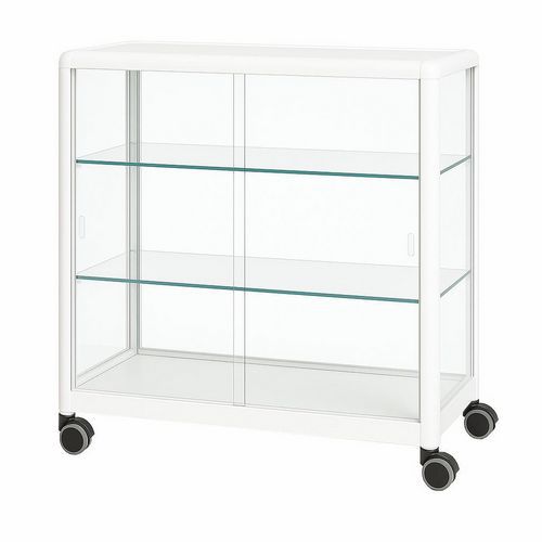 Mostrador de exposición con ruedas - 100×50×100 cm - Sarazino Vitrines